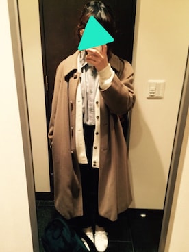 「お散歩」｜「アイテム（トレンチコート）」を使った、かおりさん（レディース・159cm）の冬コーディネート