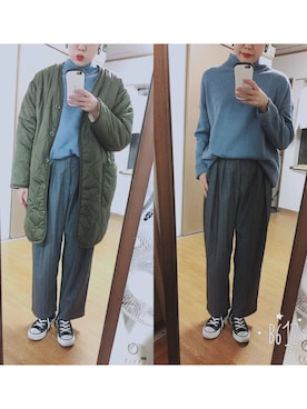 「裏ボア」｜「アイテム（ブルゾン）」を使った、sさん（レディース・161cm）の秋コーディネート