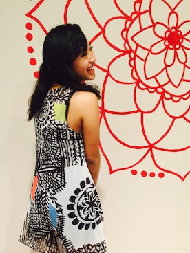 「Desigual（デシグアル）のアイテム（ワンピース/ドレス）」を使った、lunacoさん（レディース・163cm）の夏コーディネート