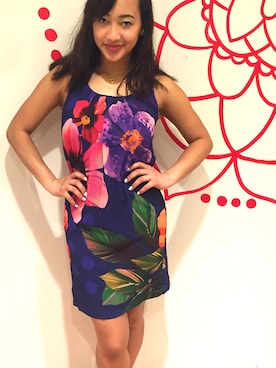 「Desigual（デシグアル）のアイテム（ワンピース/ドレス）」を使った、lunacoさん（レディース・163cm）の夏コーディネート
