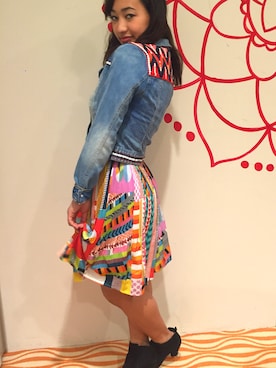 「Desigual（デシグアル）のアイテム（スカート）」を使った、lunacoさん（レディース・163cm）の夏コーディネート