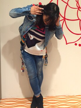 「Desigual（デシグアル）のアイテム（タンクトップ）」を使った、lunacoさん（レディース・163cm）の夏コーディネート