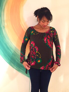 「Desigual（デシグアル）のアイテム（Tシャツ/カットソー）」を使った、lunacoさん（レディース・163cm）の秋コーディネート