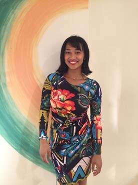 「Desigual（デシグアル）のアイテム（ワンピース/ドレス）」を使った、lunacoさん（レディース・163cm）の秋コーディネート