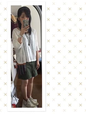 「ドルマンカットソー」｜ふっちゃんさん（レディース・160cm）の夏コーディネート