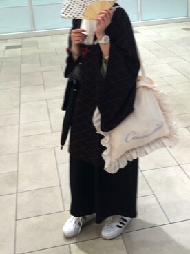 「Cocoonist（コクーニスト）のQG51 巾着トートバッグ（トートバッグ、ピンク系）」を使った、F   氏さん（レディース・156cm）の春コーディネート