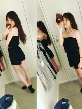 「H&M（エイチ・アンド・エム）のアイテム（つなぎ/オールインワン）」を使った、Jessicaさん（レディース・162cm）の夏コーディネート