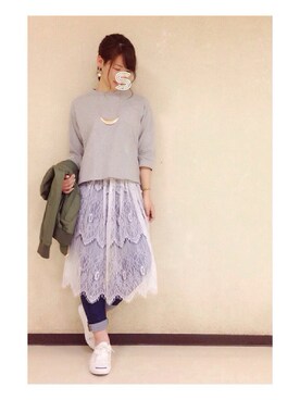 「RAY CASSIN（レイカズン）のアイテム（ブルゾン）」を使った、SHIHO.Fさん（レディース・163cm）の秋コーディネート