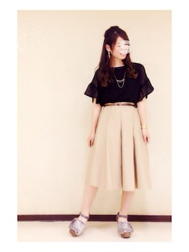 「RAY CASSIN（レイカズン）のアイテム（スカート）」を使った、SHIHO.Fさん（レディース・163cm）の秋コーディネート