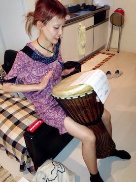 「テキスタイル」｜青柳美恵さん（レディース・158cm）の春コーディネート