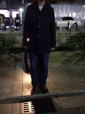 「BACK NUMBER（バックナンバー）のアイテム（ダウンジャケット/コート）」を使った、奥村 徳人さん（メンズ・173cm）の冬コーディネート