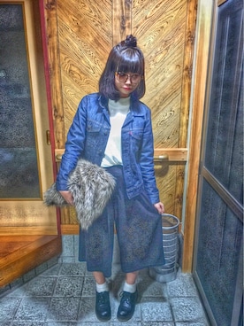 「EDWIN」｜「アイテム（その他シューズ）」を使った、R!HOさん（レディース・160cm）の春コーディネート