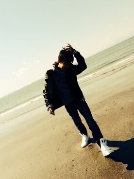 「JOURNAL STANDARD（ジャーナルスタンダード）のアイテム（スタジャン）」を使った、Ren justinさん（メンズ・154cm）の春コーディネート