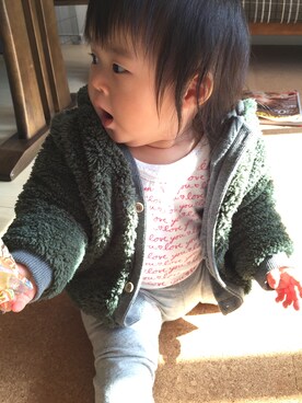 「赤ちゃん」｜「アイテム（その他アウター）」を使った、ss0115さん（キッズ・70cm）の秋コーディネート