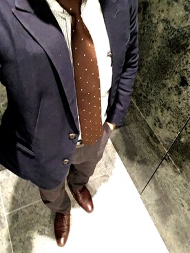「EDIFICE（エディフィス）のアイテム（その他アウター）」を使った、MINOさん（メンズ・165cm）の春コーディネート