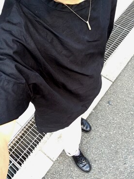 「BASISBROEK（バシスブルック）のアイテム（Tシャツ/カットソー）」を使った、MINOさん（メンズ・165cm）の夏コーディネート