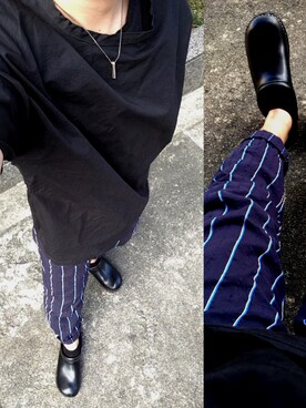 「BASISBROEK（バシスブルック）のアイテム（Tシャツ/カットソー）」を使った、MINOさん（メンズ・165cm）の秋コーディネート