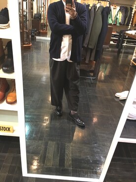 「BASISBROEK（バシスブルック）のアイテム（その他パンツ）」を使った、MINOさん（メンズ・165cm）の秋コーディネート