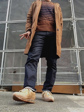 「STILL BY HAND（スティルバイハンド）のアイテム（ステンカラーコート）」を使った、MINOさん（メンズ・165cm）の秋コーディネート