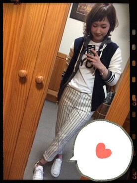 「TODAYFUL（トゥデイフル）のアイテム（スタジャン）」を使った、piさん（レディース・160cm）の春コーディネート
