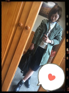 「ひざ丈スカート」｜「アイテム（スウェット）」を使った、piさん（レディース・160cm）の春コーディネート