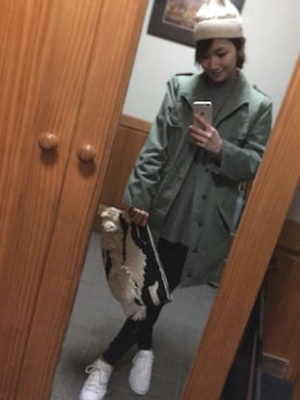 「Daniel Wellington」｜「アイテム（ミリタリージャケット）」を使った、piさん（レディース・160cm）の冬コーディネート