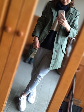 「Daniel Wellington」｜「アイテム（ミリタリージャケット）」を使った、piさん（レディース・160cm）の冬コーディネート