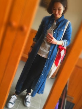 「TODAYFUL（トゥデイフル）のVintageトートバッグ（トートバッグ）」を使った、piさん（レディース・160cm）の春コーディネート