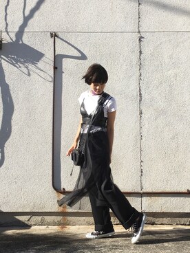「alexanderwang（アレキサンダーワン）のアイテム（その他トップス、ブラック系）」を使った、Y.A.Accさん（レディース・155cm）の秋コーディネート