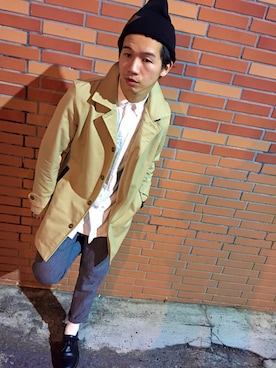 「ADLIB（アドリブ）のアイテム（パンツ）」を使った、Locking Ah-mengさん（メンズ・170cm）の冬コーディネート