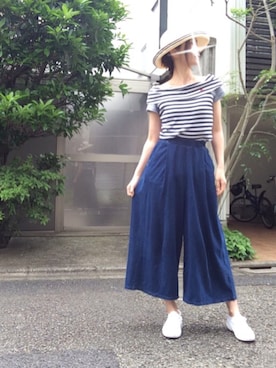「Abercrombie&Fitch（アバークロンビーアンドフィッチ）のアイテム（デニムジャケット）」を使った、Erikoさん（レディース・165cm）の春コーディネート