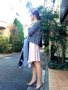 「グレーコーデ」｜「アイテム（トレンチコート）」を使った、Erikoさん（レディース・165cm）の冬コーディネート