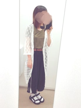 「7月WEAR夏のサンダル祭り」｜「アイテム（スラックス）」を使った、カ キ ク ケ 子 ○△■さん（レディース・158cm）の夏コーディネート