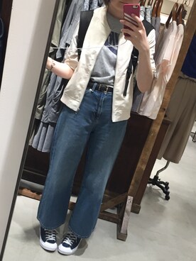 「アイテム（MA-1）」を使った、えりりさん（レディース・162cm・20代）の春コーディネート