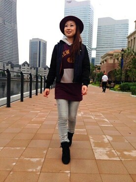 YOKOHAMAスタッフさん（レディース・162cm）の秋コーディネート