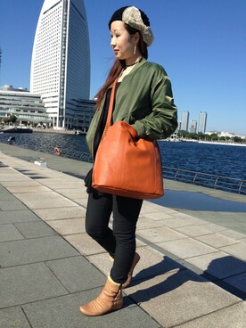 YOKOHAMAスタッフさん（レディース・162cm）の秋コーディネート