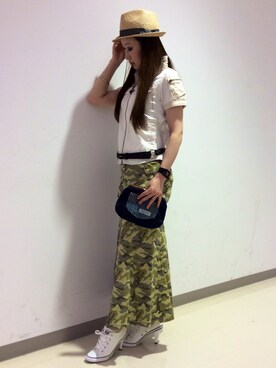 「おめかしコーデ」｜YOKOHAMAスタッフさん（レディース・162cm）の春コーディネート