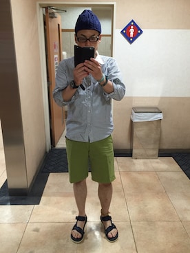 「Maison Kitsune（メゾンキツネ）のアイテム（チノパンツ）」を使った、Daiさん（メンズ・168cm）の夏コーディネート