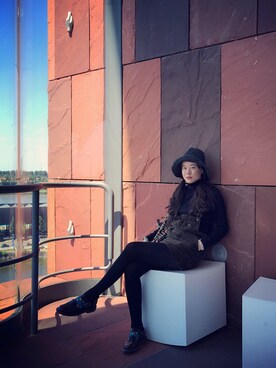 「アイテム（つなぎ/オールインワン、グリーン系）」を使った、Cqieさん（レディース・167cm）の秋コーディネート