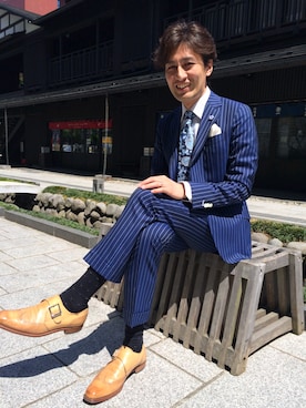 「ワイシャツ」｜「アイテム（財布/小物）」を使った、小野べぇさん（メンズ・177cm）の夏コーディネート