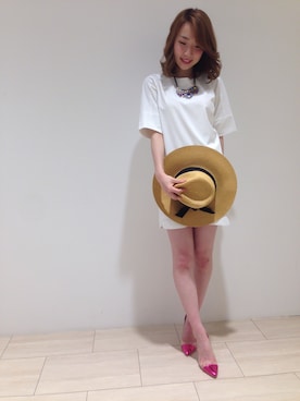 「アイテム（帽子）」を使った、saki nakanoさん（レディース・160cm）の春コーディネート