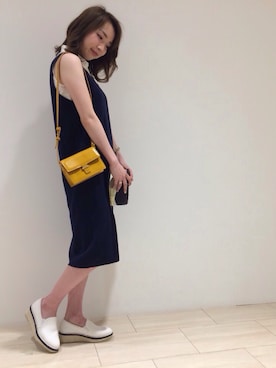 「アイテム（バッグ、ホワイト系）」を使った、saki nakanoさん（レディース・160cm）の夏コーディネート