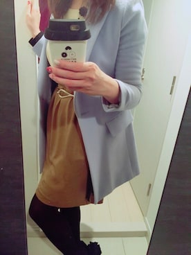 「JUSGLITTY（ジャスグリッティー）のアイテム（チェスターコート）」を使った、cocotimさん（レディース・168cm）の春コーディネート