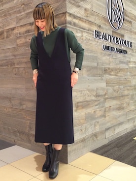 「WON HUNDRED（ウォンハンドレッド）のアイテム」を使った、Tomomi Okudaさん（レディース・161cm）の秋コーディネート