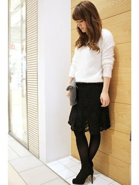 「アイテム（ブーティ）」を使った、MIHOさん（レディース・154cm）の冬コーディネート