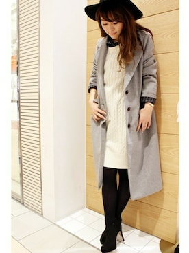 「アイテム（ブーティ）」を使った、MIHOさん（レディース・154cm）の冬コーディネート