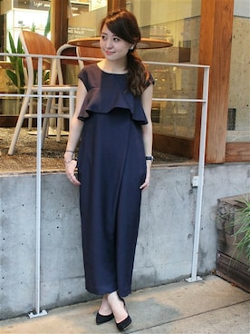 「アイテム（つなぎ/オールインワン）」を使った、MIHOさん（レディース・154cm）の秋コーディネート