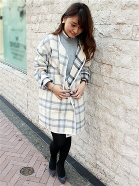 「リラックスコーデ」｜「アイテム（その他アウター）」を使った、MIHOさん（レディース・154cm）の秋コーディネート