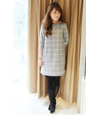 「七分袖」｜MIHOさん（レディース・154cm）の冬コーディネート