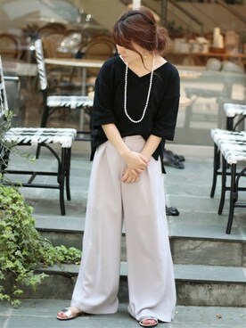 「LIMITLESS LUXURY（リミットレスラグジュアリー）のアイテム（Tシャツ/カットソー）」を使った、MIHOさん（レディース・154cm）の夏コーディネート